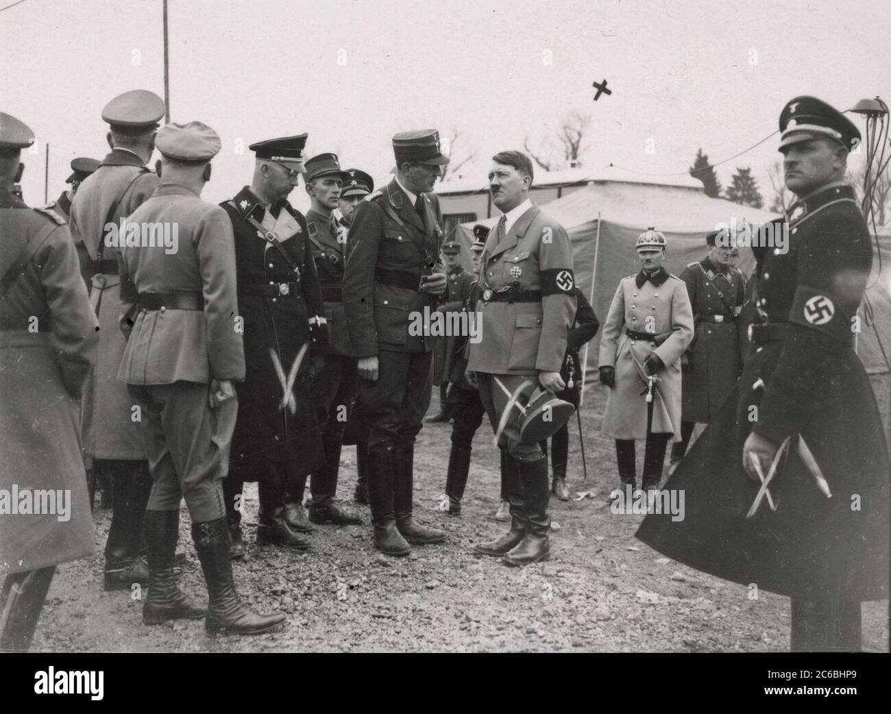 Himmler, Hitler, Seppa Dietrich Heinrich Hoffmann Fotografie 1934 fotografo ufficiale di Adolf Hitler, e un politico e editore nazista, che era un membro del circolo intimo di Hitler. Foto Stock