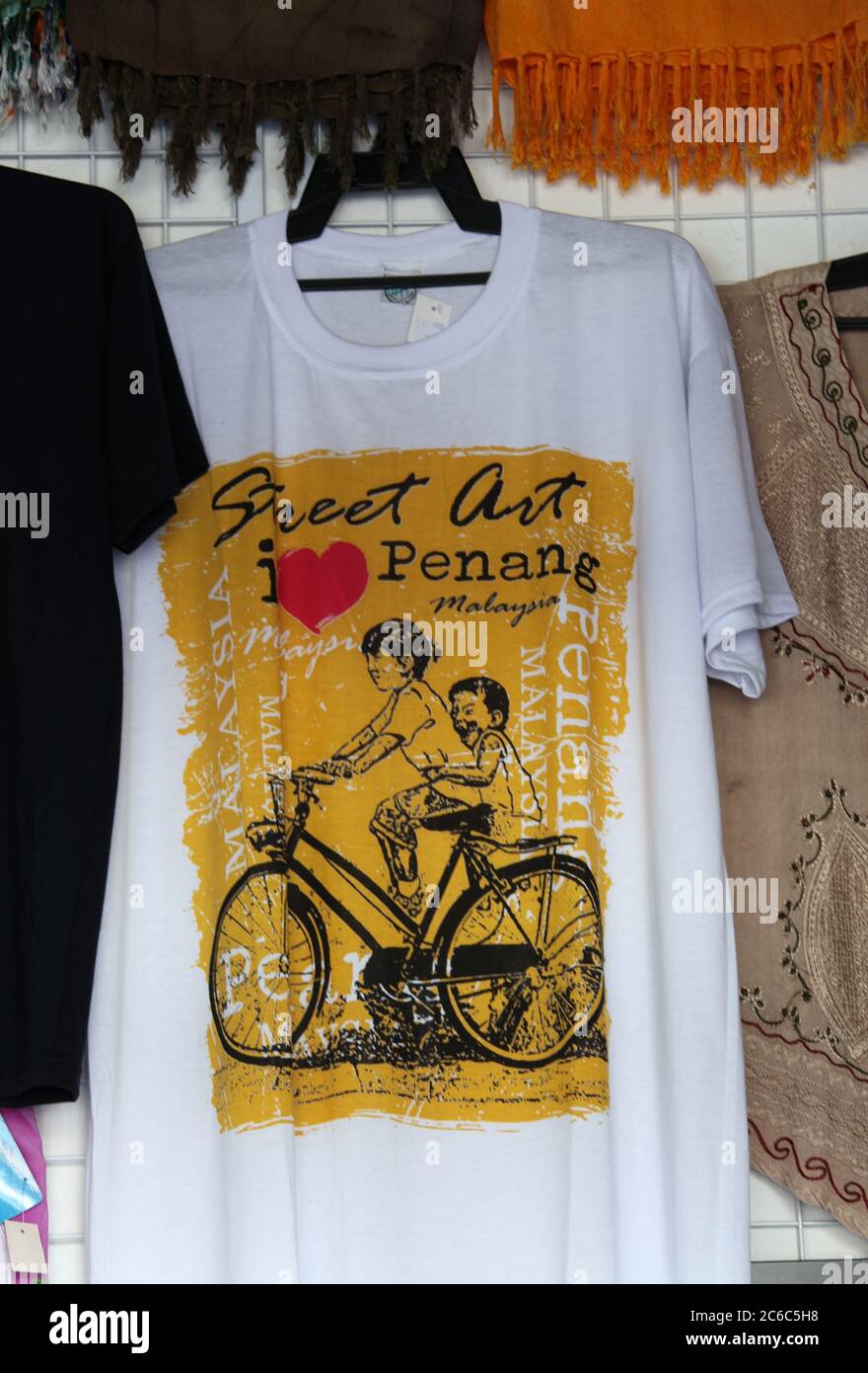 T-shirt ricordo in vendita a George Town a Penang Foto Stock