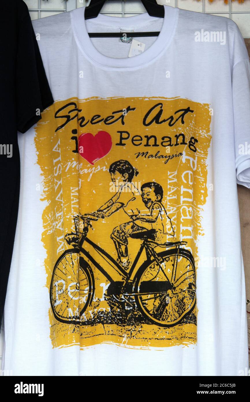 T-shirt ricordo in vendita a George Town a Penang Foto Stock