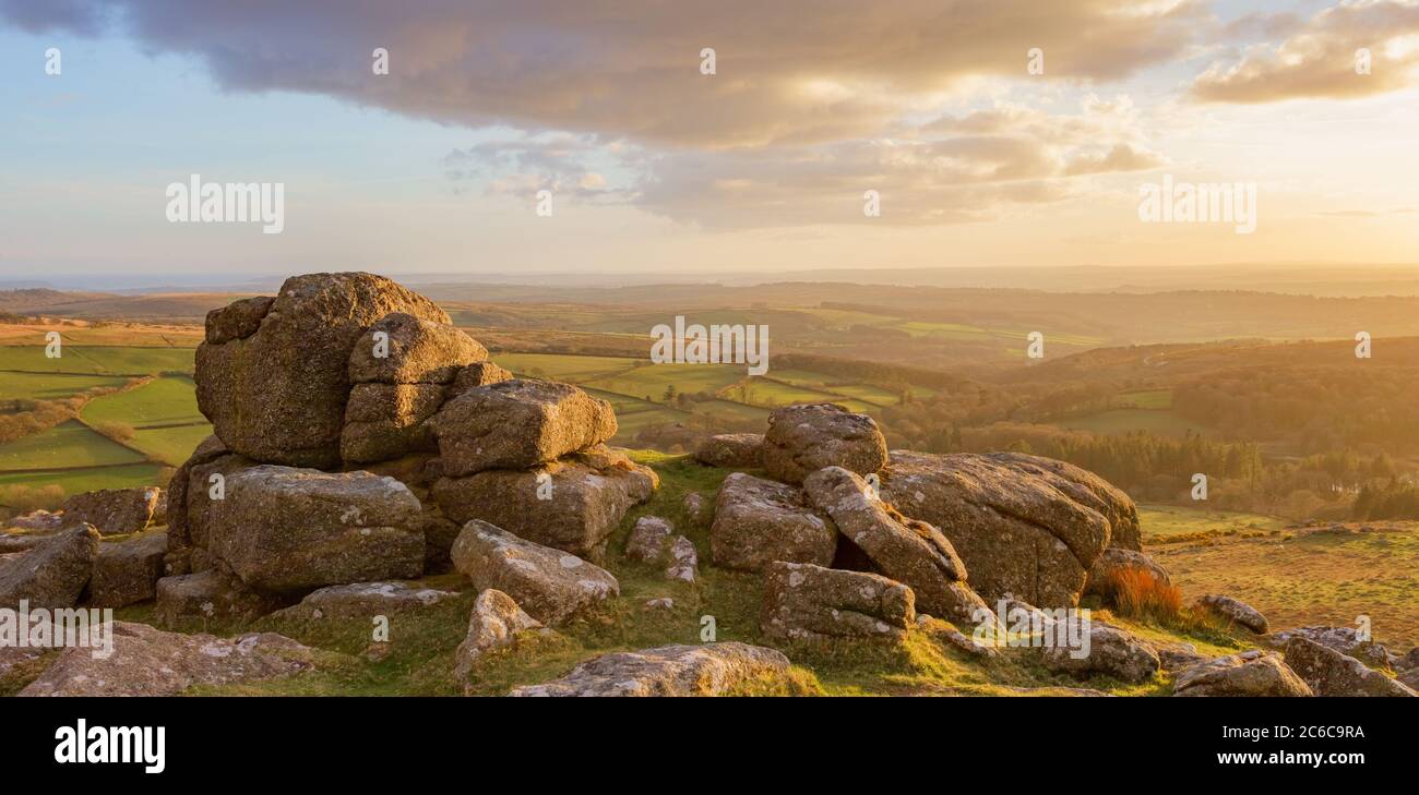 Sheps Tor, Dartmoor Foto Stock