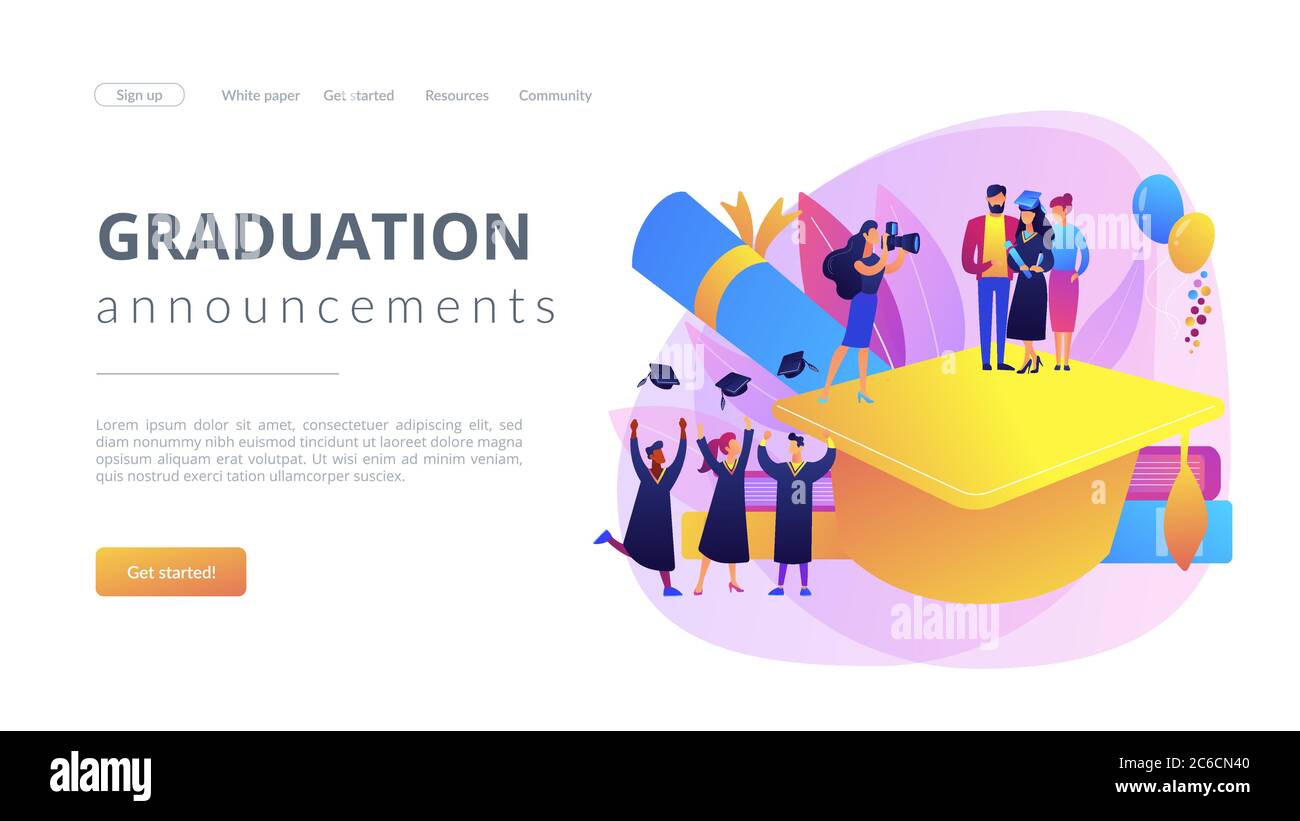 Landing page del concetto di graduazione Illustrazione Vettoriale