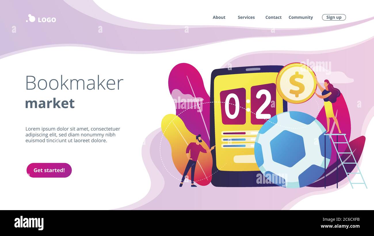 Landing page del concetto di scommesse sportive. Illustrazione Vettoriale