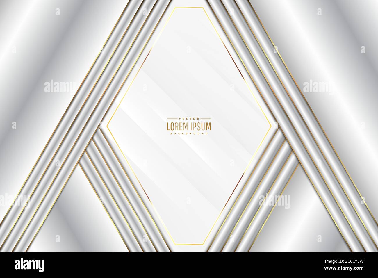 Sfondo metallico. Lusso di grigio e oro spazio bianco Design moderno.illustrazione vettoriale. Illustrazione Vettoriale