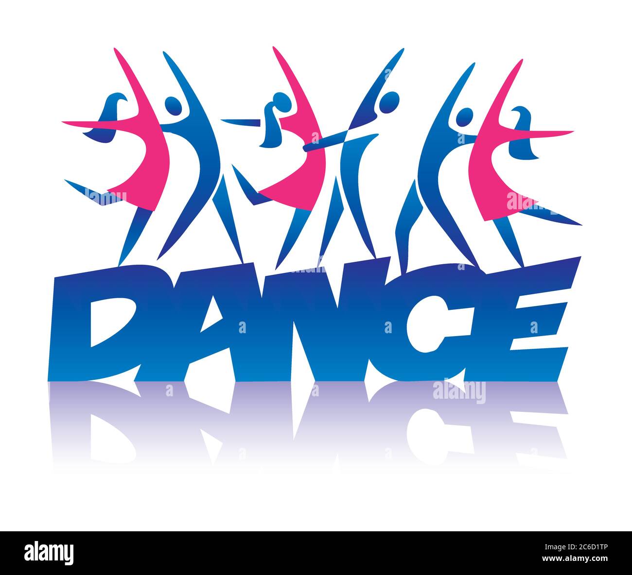 Coppie danzanti su ISCRIZIONE DI BALLO. Illustrazione stilizzata di tre coppie di ballo. Isolato su sfondo bianco. Vettore disponibile. Illustrazione Vettoriale