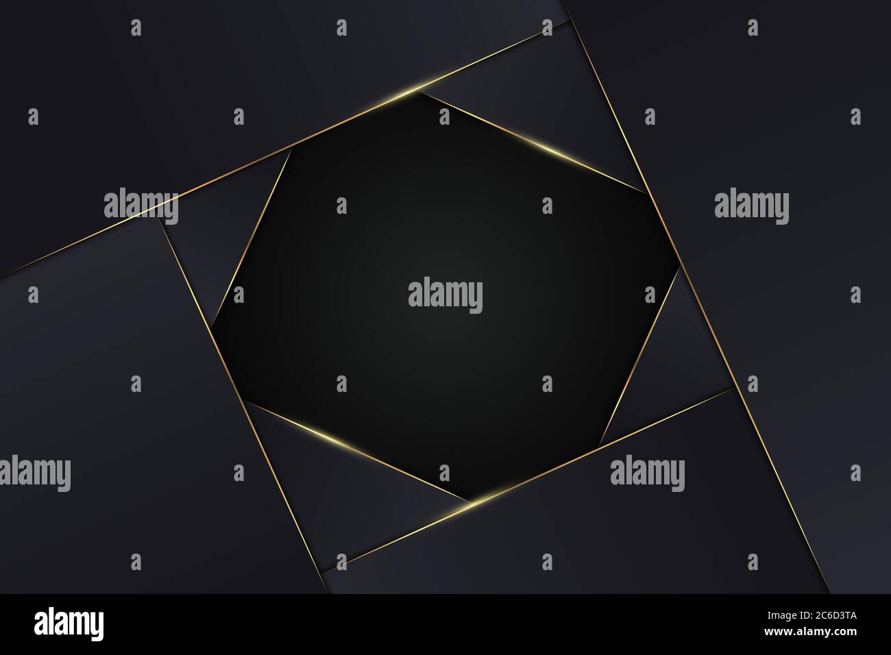 Sfondo metallico. Lusso di blu e oro design moderno. Concetto di tecnologia Dark Space Metal. Illustrazione Vettoriale