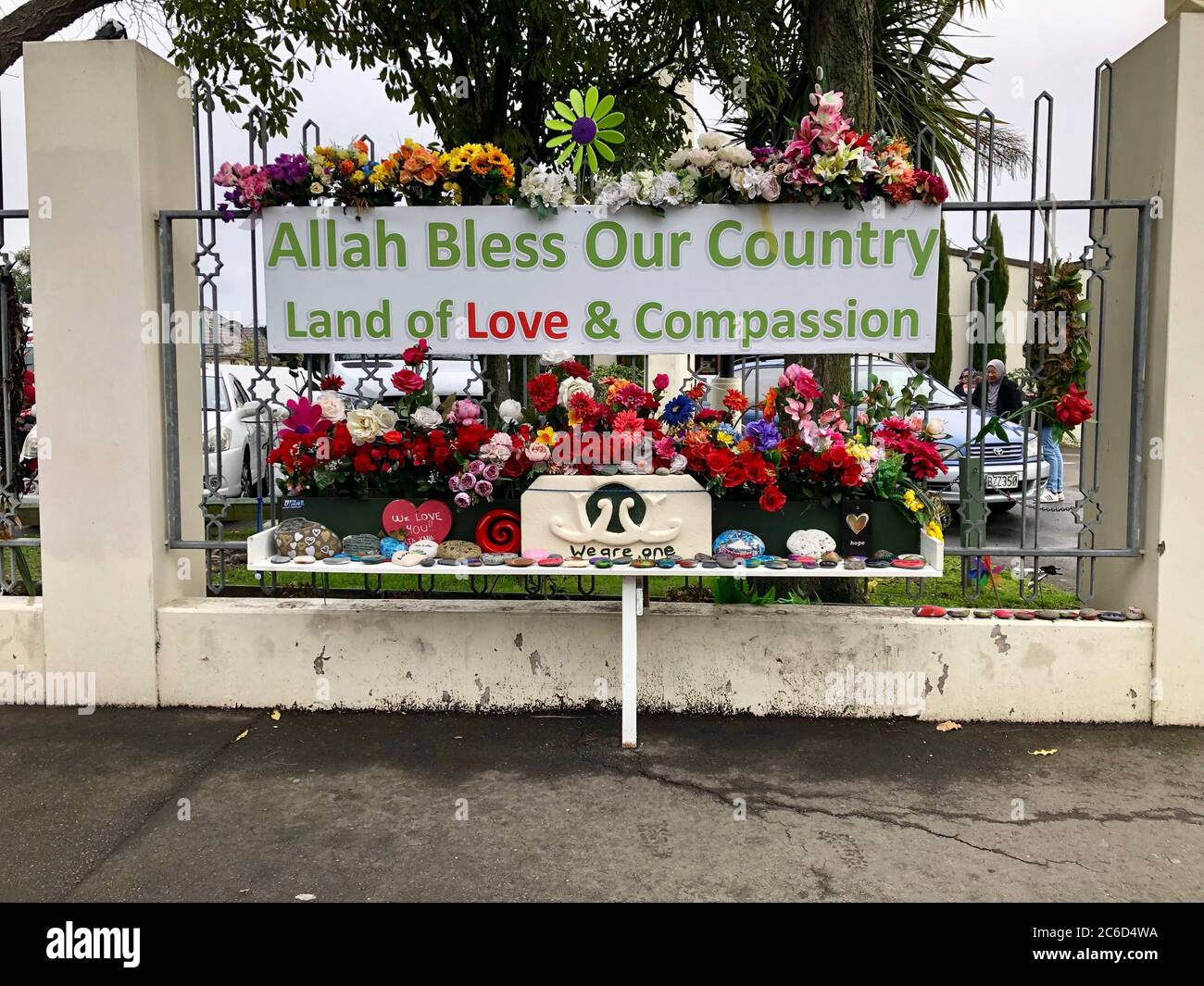 La moschea di Christchurch è il luogo dove sono stati due attacchi terroristici consecutivi alle moschee di Christchurch, Nuova Zelanda Foto Stock