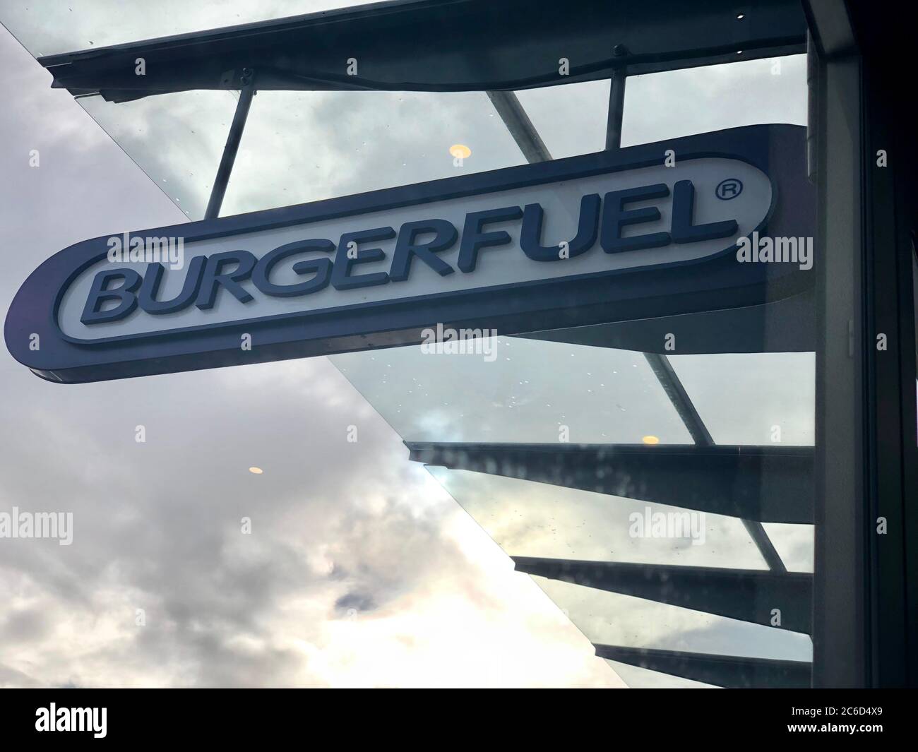 BurgerFuel è un ristorante e franchising di hamburger della Nuova Zelanda con 88 sedi in sei paesi (più 1 unità mobile di posizione), tra cui 54 sedi i Foto Stock