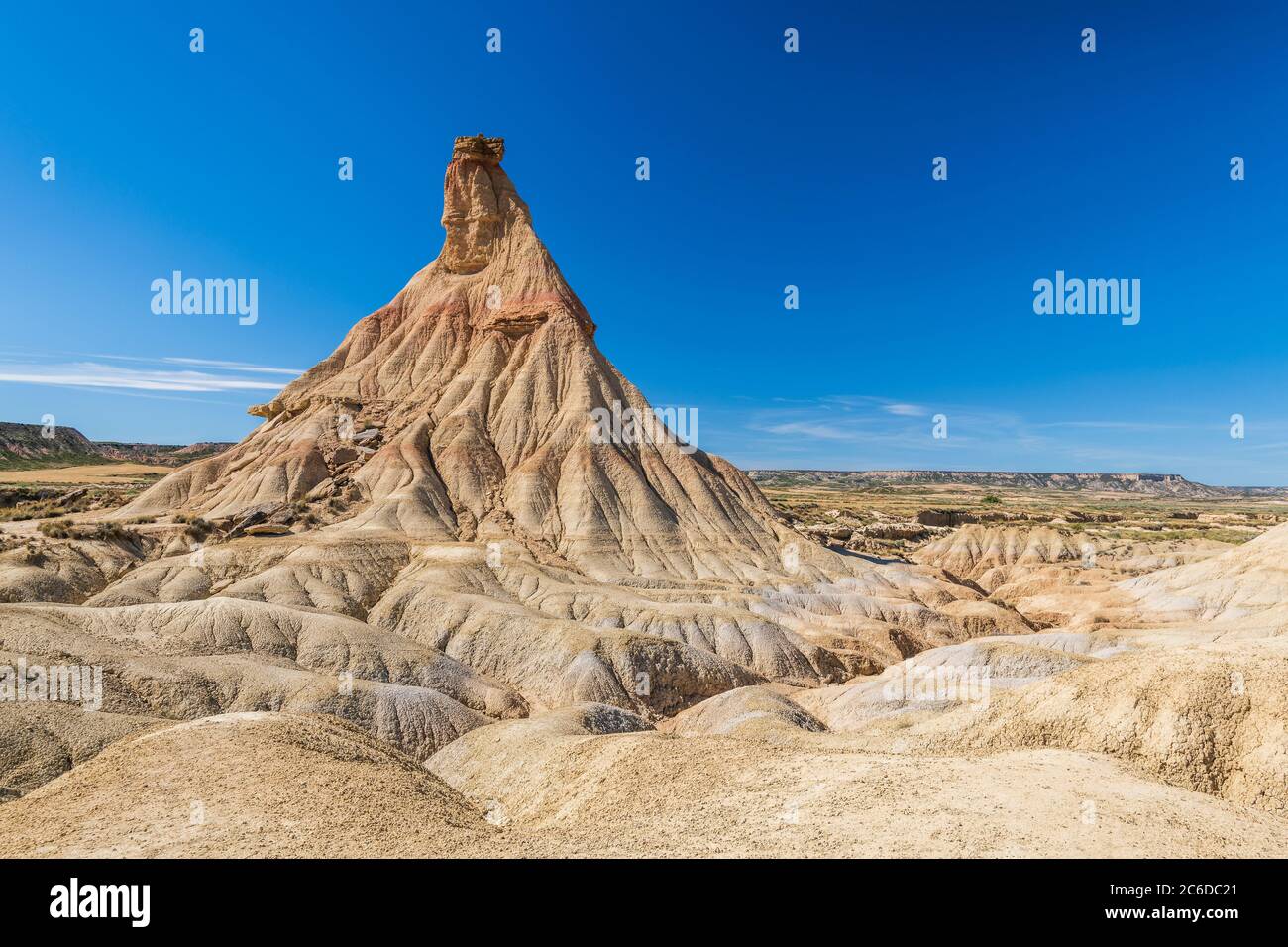 Formazione rocciosa di Castildetierra, Bardenas Reales Badlands, Navarra, Spagna Foto Stock