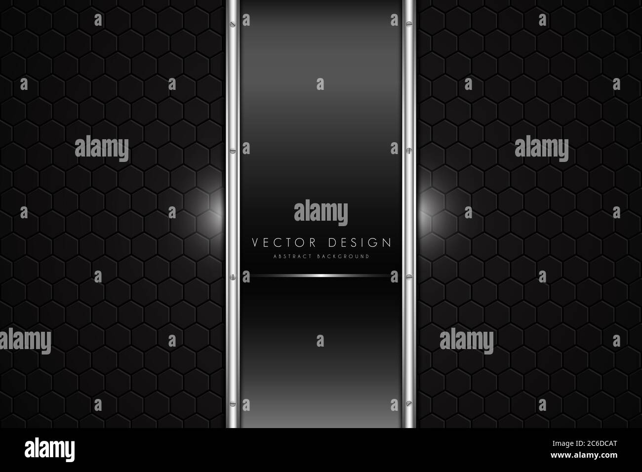 Sfondo metallico. Nero e grigio con spazio scuro design moderno. Illustrazione Vettoriale