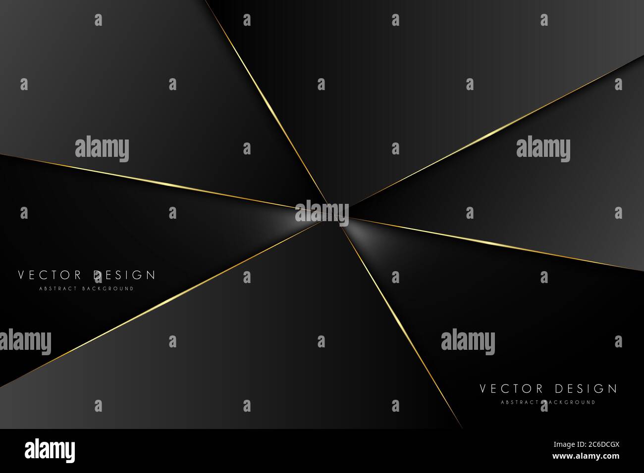 Metallizzato di grigio e linea dorata. Spazio scuro design moderno. Illustrazione Vettoriale