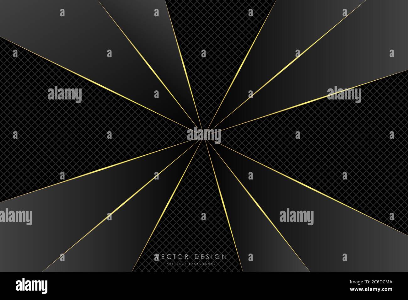 Metallizzato di grigio e linea dorata. Spazio scuro design moderno. Illustrazione Vettoriale