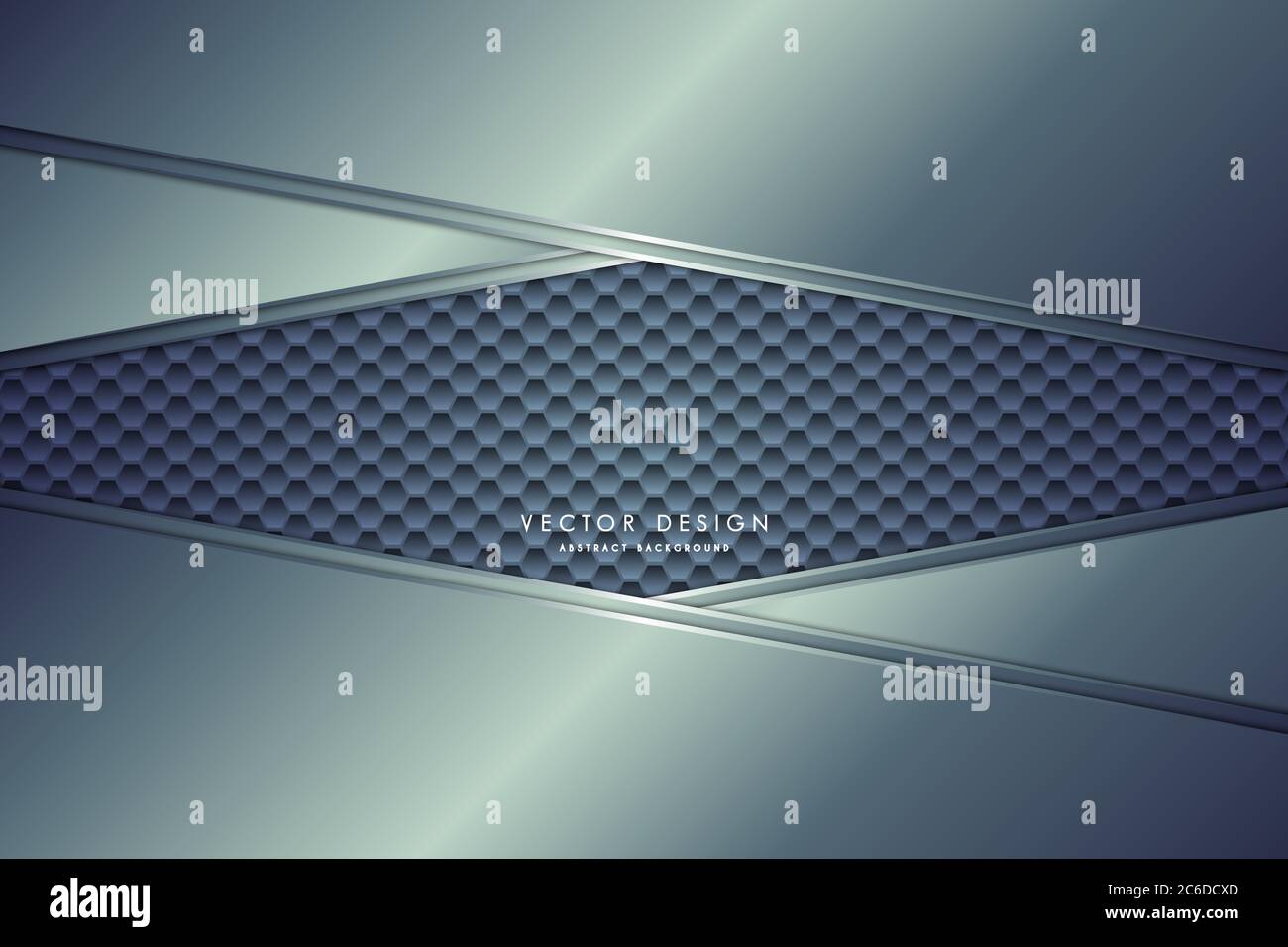 Sfondo metallico. Blu con struttura in fibra di carbonio.concetto di tecnologia in metallo a forma di poligono. Illustrazione Vettoriale