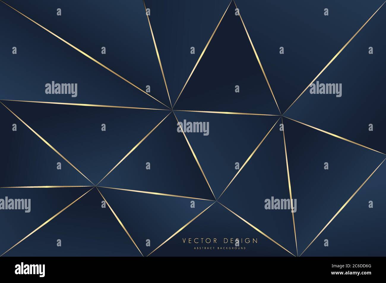 Sfondo metallico. Poligonale blu con linea oro. Metallo geometrico Design moderno. Illustrazione Vettoriale