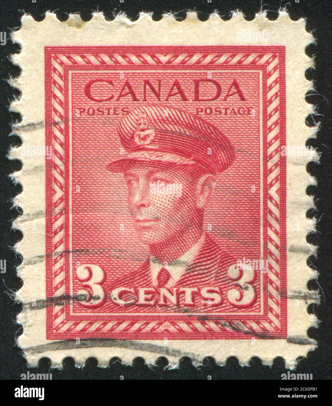 CANADA - circa 1942: timbro stampato dal Canada, mostra il re George VI, circa 1942 Foto Stock