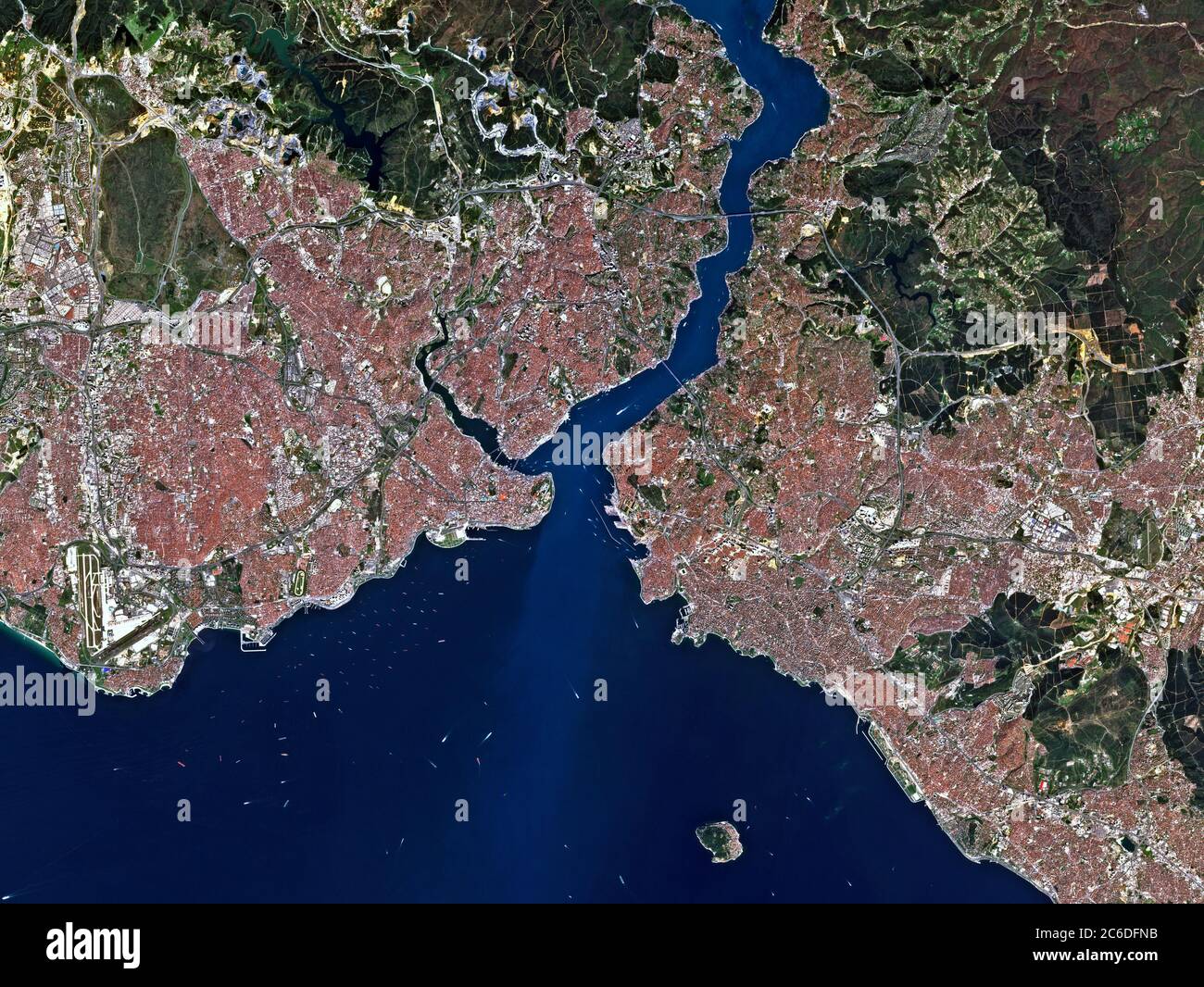 Immagine satellitare di Istanbul Foto Stock