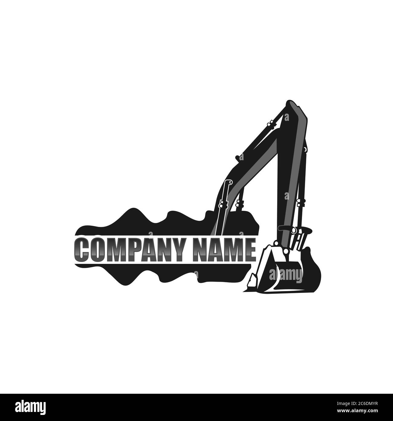 Il logo dell'escavatore progetta concept vettoriale illustration.EPS 10 Illustrazione Vettoriale