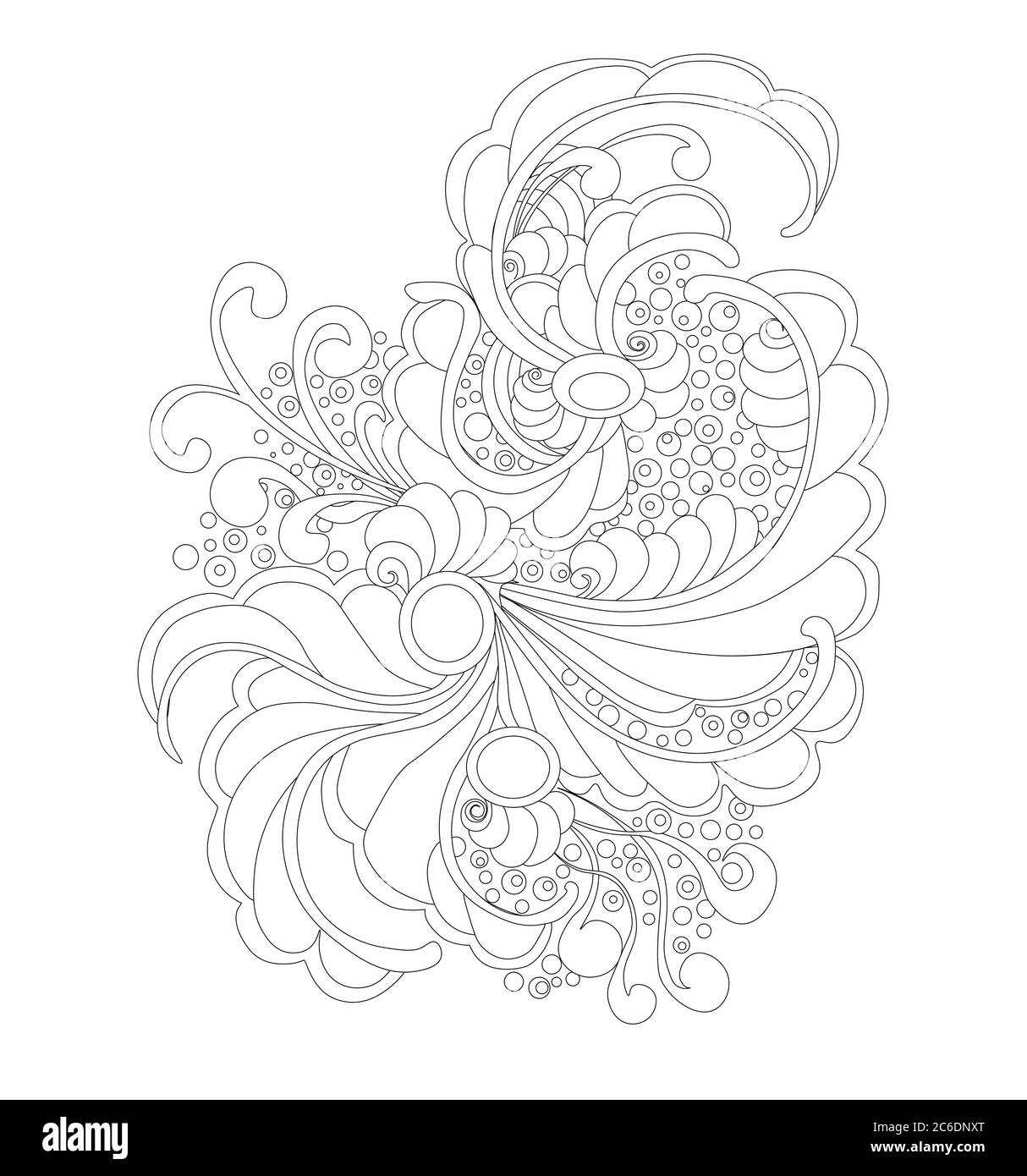 Abstart motivo ornamento floreale figura vettoriale silhouette Illustrazione Vettoriale
