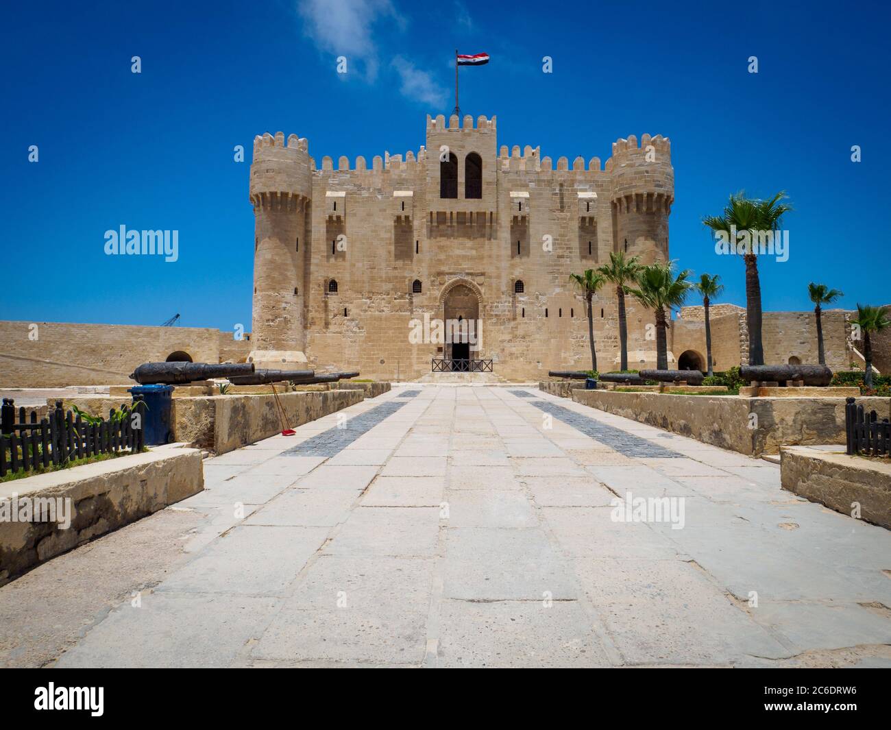 La cittadella di quaitbay ad Alessandria senza turisti Foto Stock