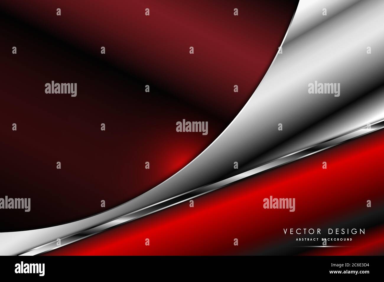 Sfondo metallico. Rosso e argento con fibra di carbonio. Concetto di tecnologia in metallo per spazi bui. Illustrazione Vettoriale