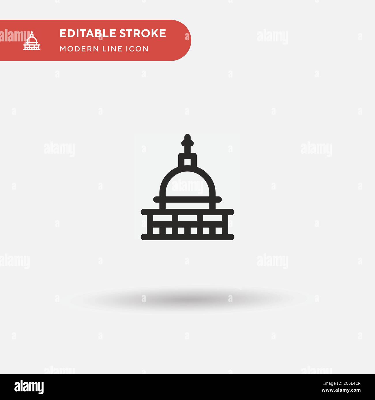 Mole Antonelliana icona vettore semplice. Modello di disegno simbolo illustrazione per elemento UI mobile Web. Pittogramma moderno a colori perfetto su tratto modificabile Illustrazione Vettoriale