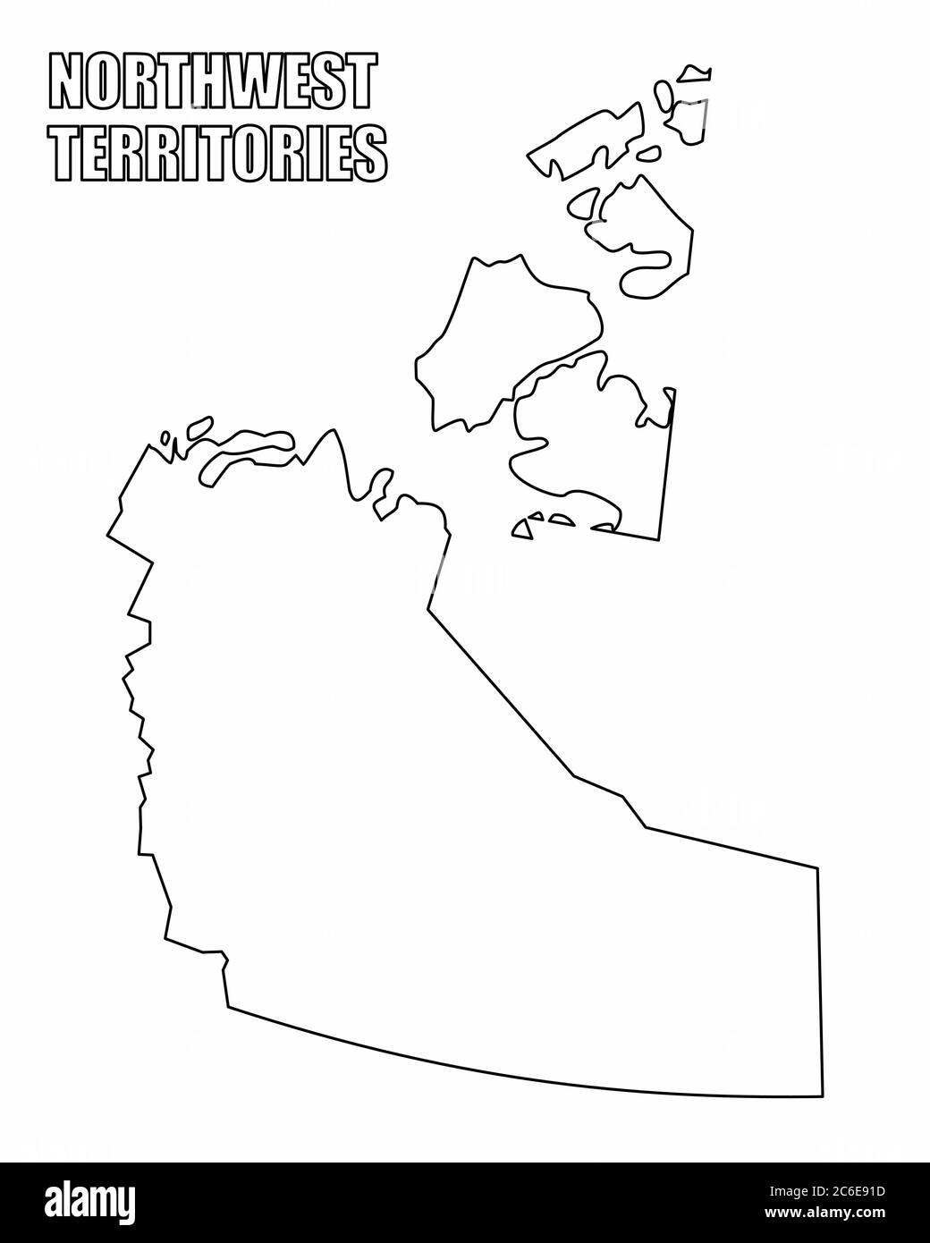 Mappa del contorno dei territori del Nord-Ovest Illustrazione Vettoriale