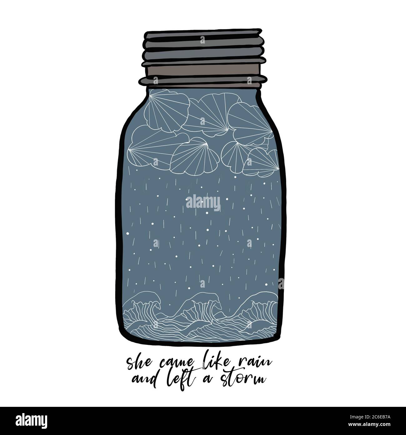tempesta in un barattolo lineart Foto Stock