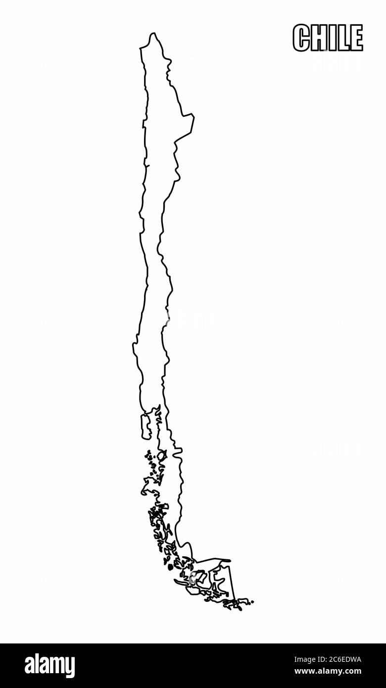 Mappa del Cile Illustrazione Vettoriale