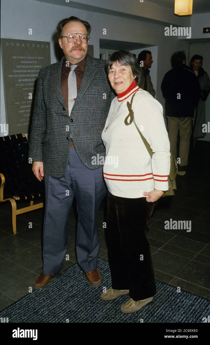 JAN MYRDAL autore e debitore svedese con la moglie il fotografo Gun Kessle 1991 Foto Stock