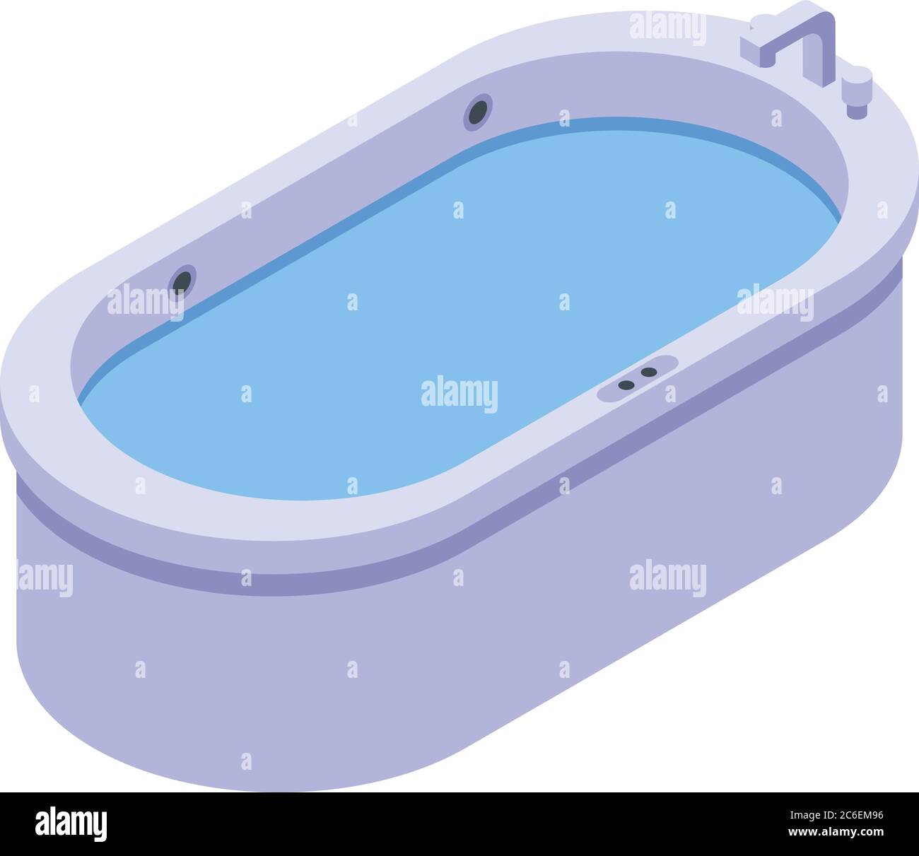 Icona vasca idromassaggio, stile isometrico Illustrazione Vettoriale