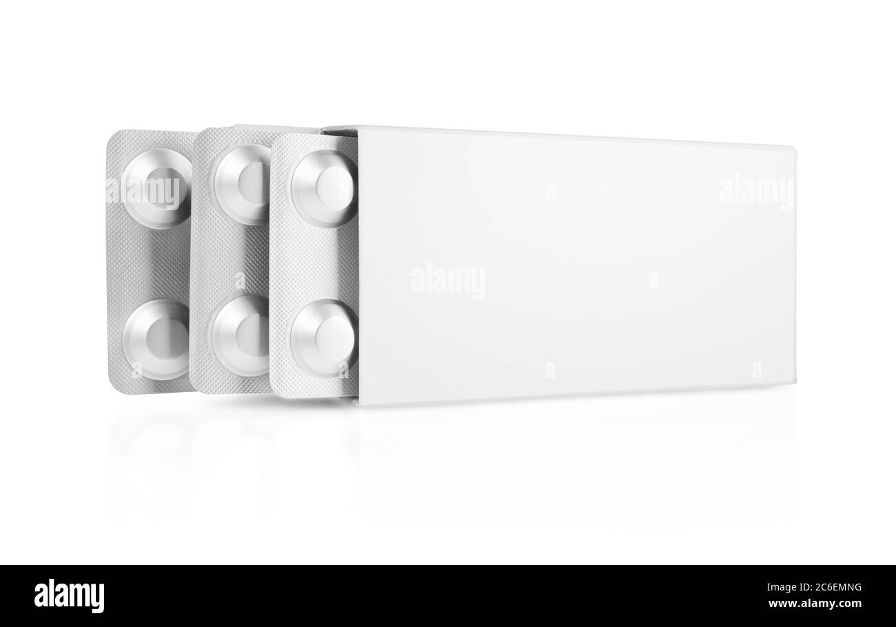 Aprire la scatola vuota del farmaco isolato Foto Stock