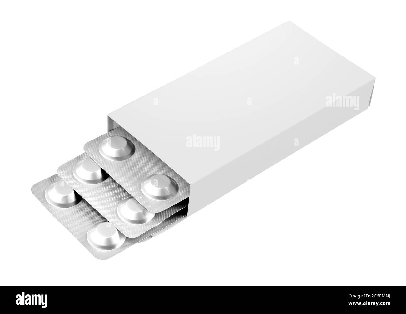 Aprire la scatola vuota del farmaco isolato Foto Stock