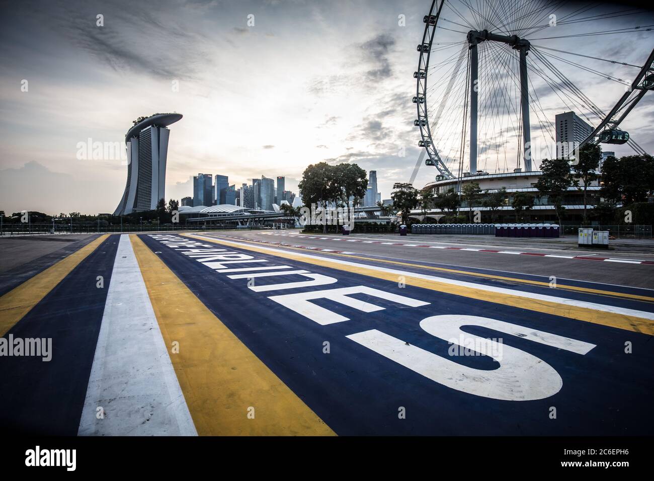 Circuito Gran Premio di Singapore come strade pubbliche Foto Stock