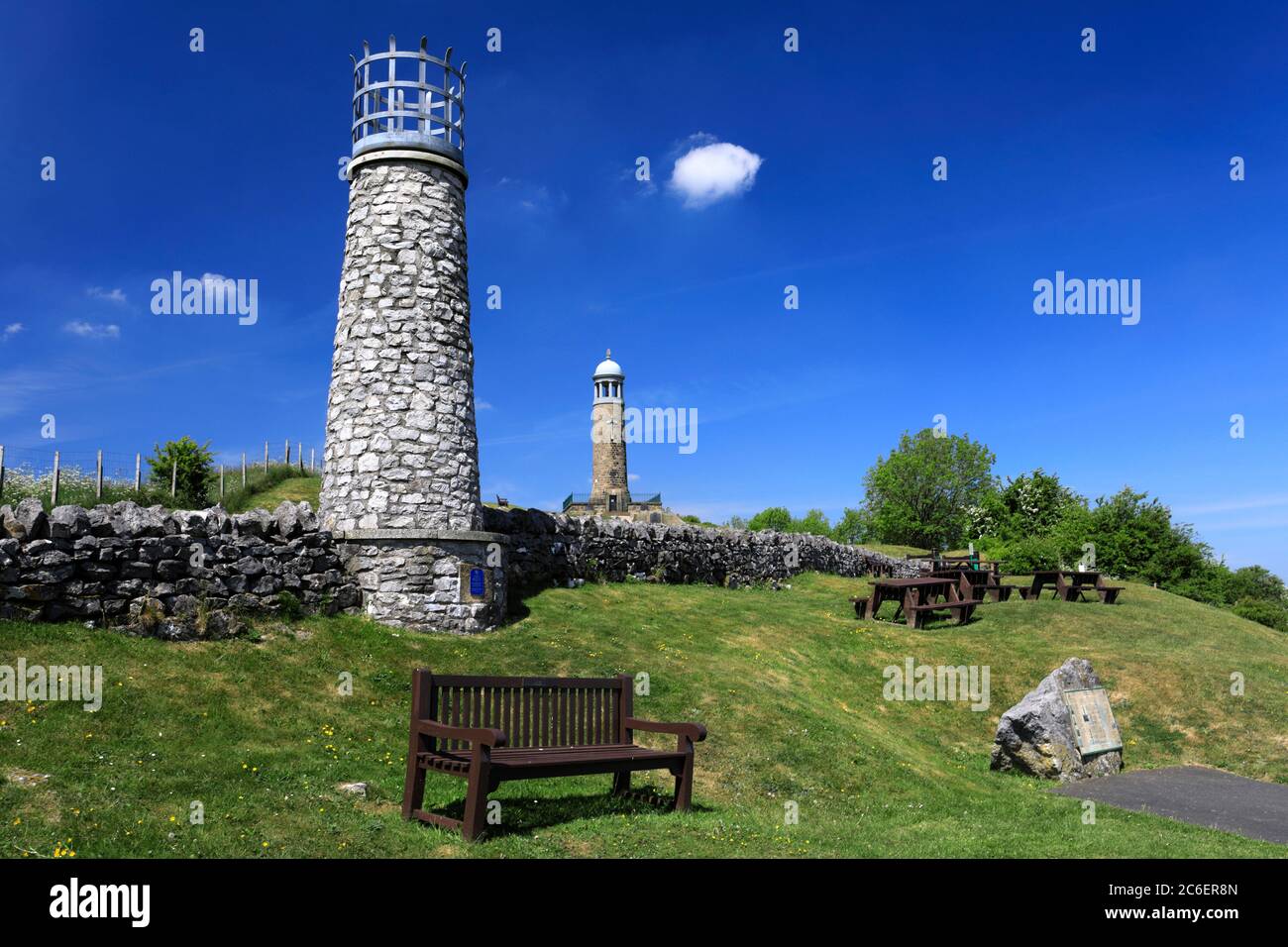 Il Crich Stand War Memorial per il reggimento Sherwood Foresters, Crich Town, Amber Valley, Derbyshire Inghilterra UK Foto Stock