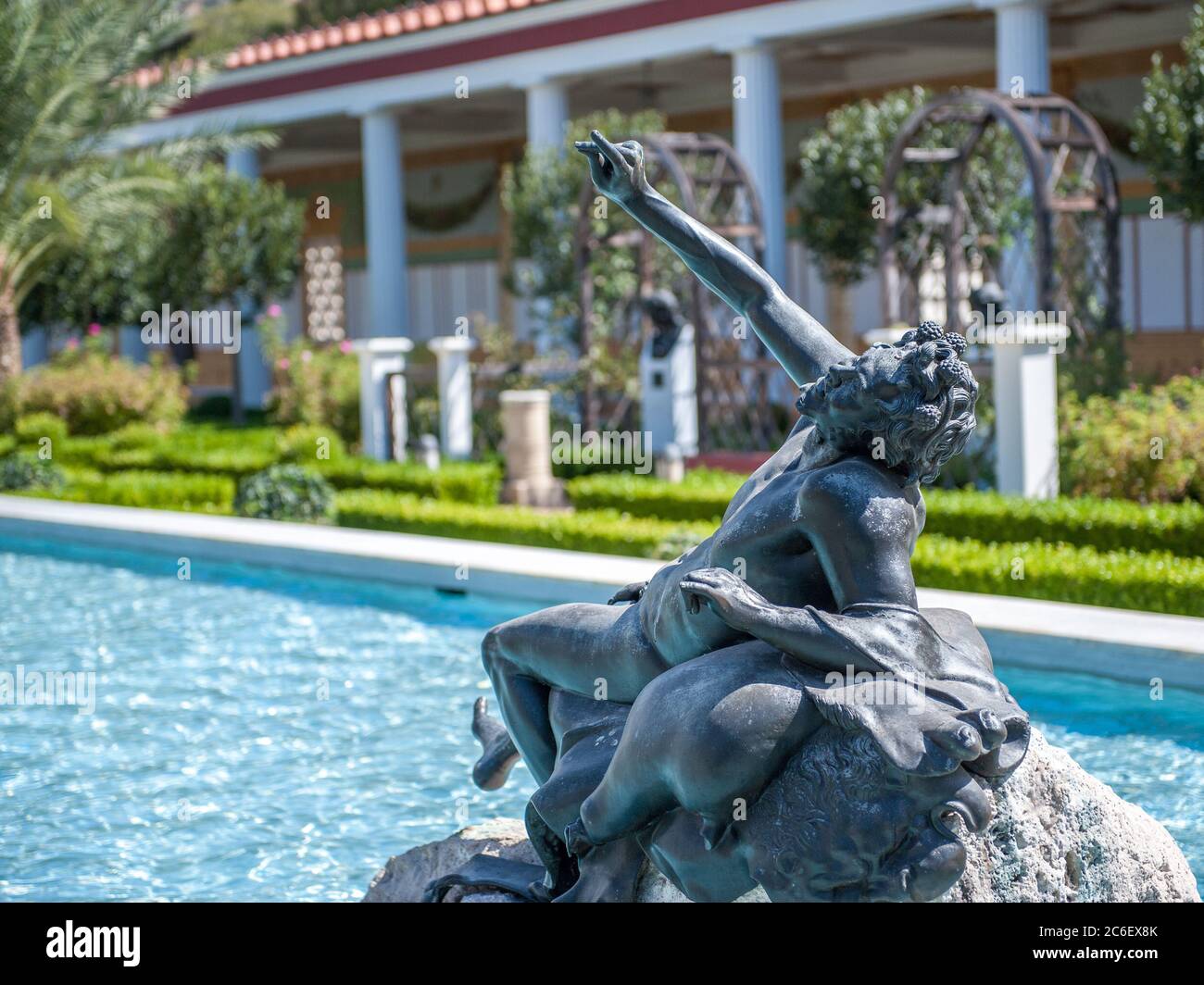 Il Getty Villa in un giorno di sole Ottobre a Malibu, Los Angeles. Foto Stock