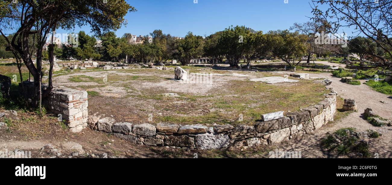 Rovine di Agora di Atene (dal V secolo a.C.) Foto Stock