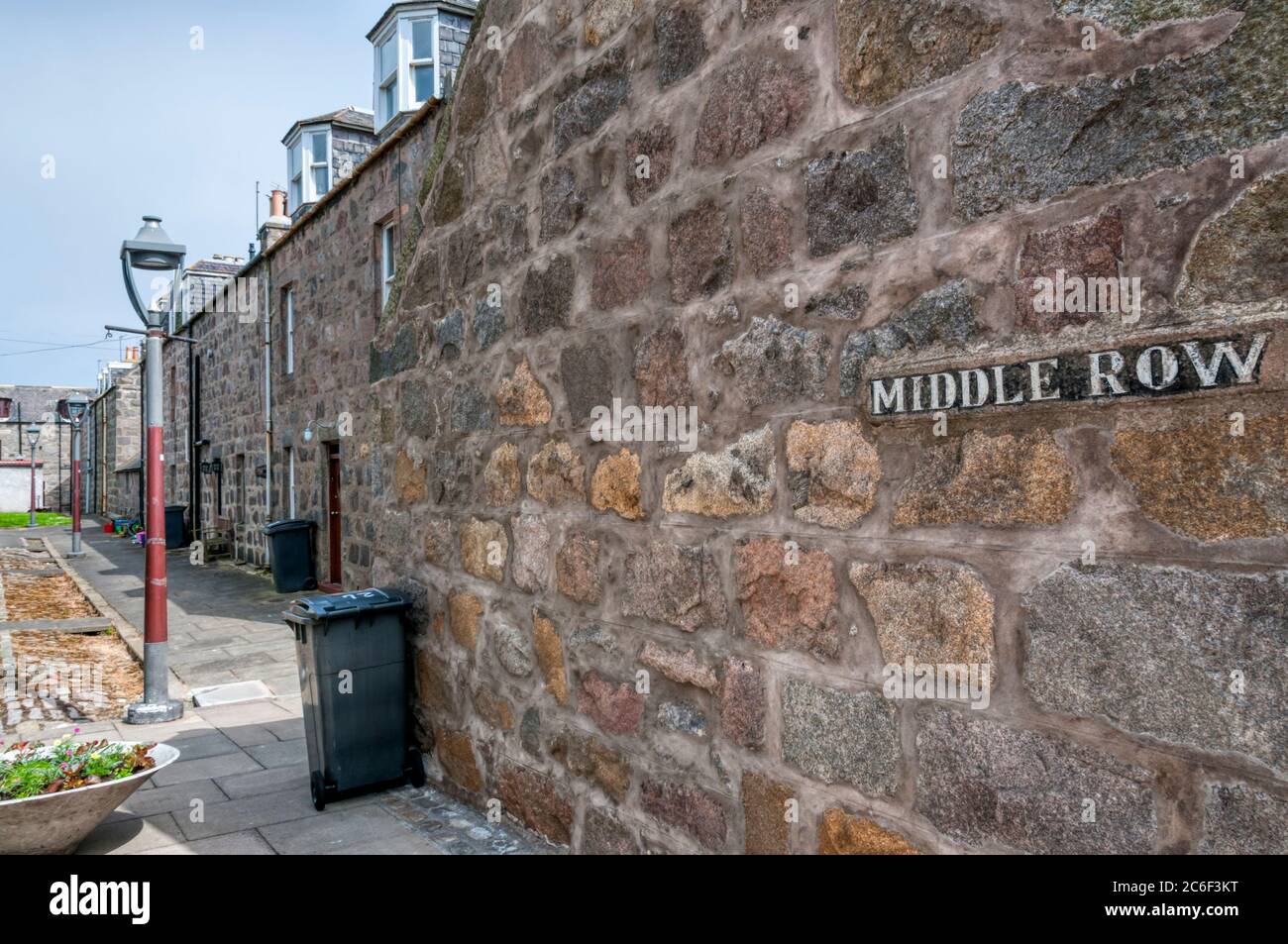 Middle Row in Footdee o Fittie, una vecchia comunità di pescatori all'estremità orientale del porto di Aberdeen, ora parte della città e una zona di conservazione. Foto Stock