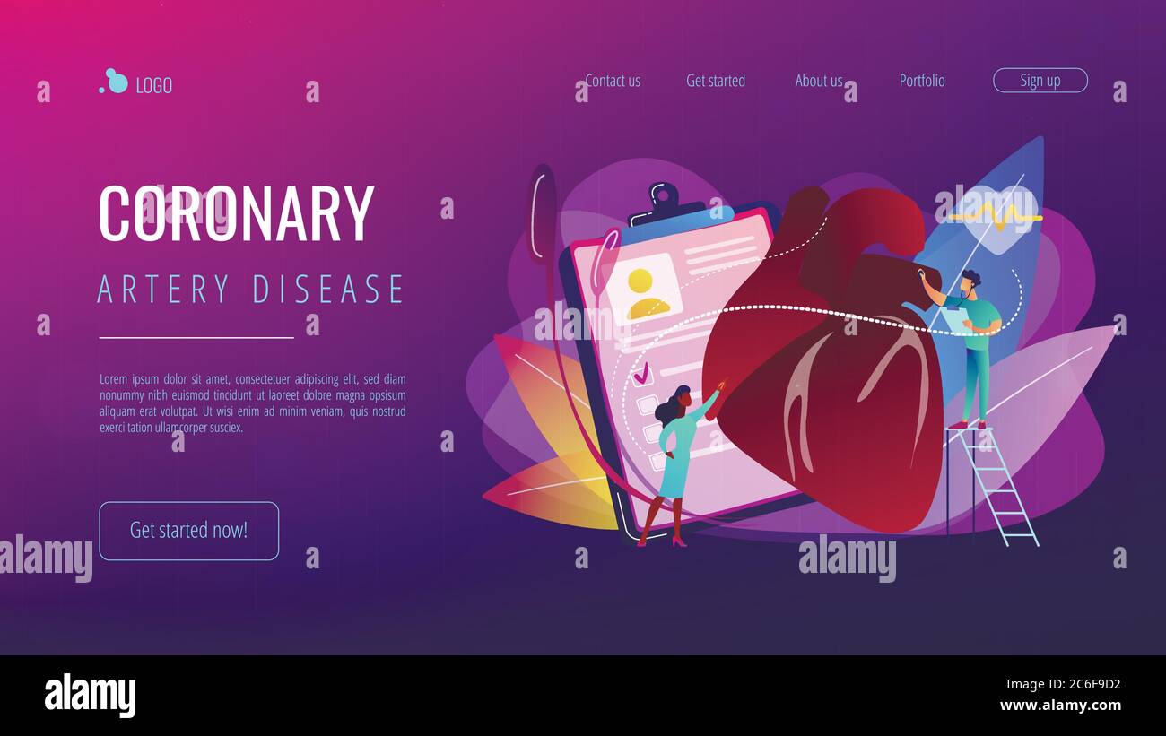 Pagina di destinazione del concetto di cardiopatia ischemica. Illustrazione Vettoriale Pagina di destinazione del concetto di cardiopatia ischemica. Illustrazione Vettoriale