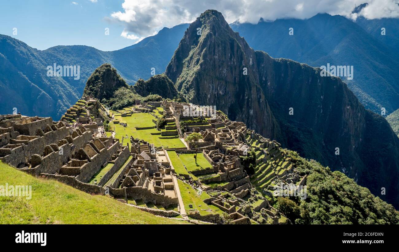 machu picchu vista sulle rovine Foto Stock