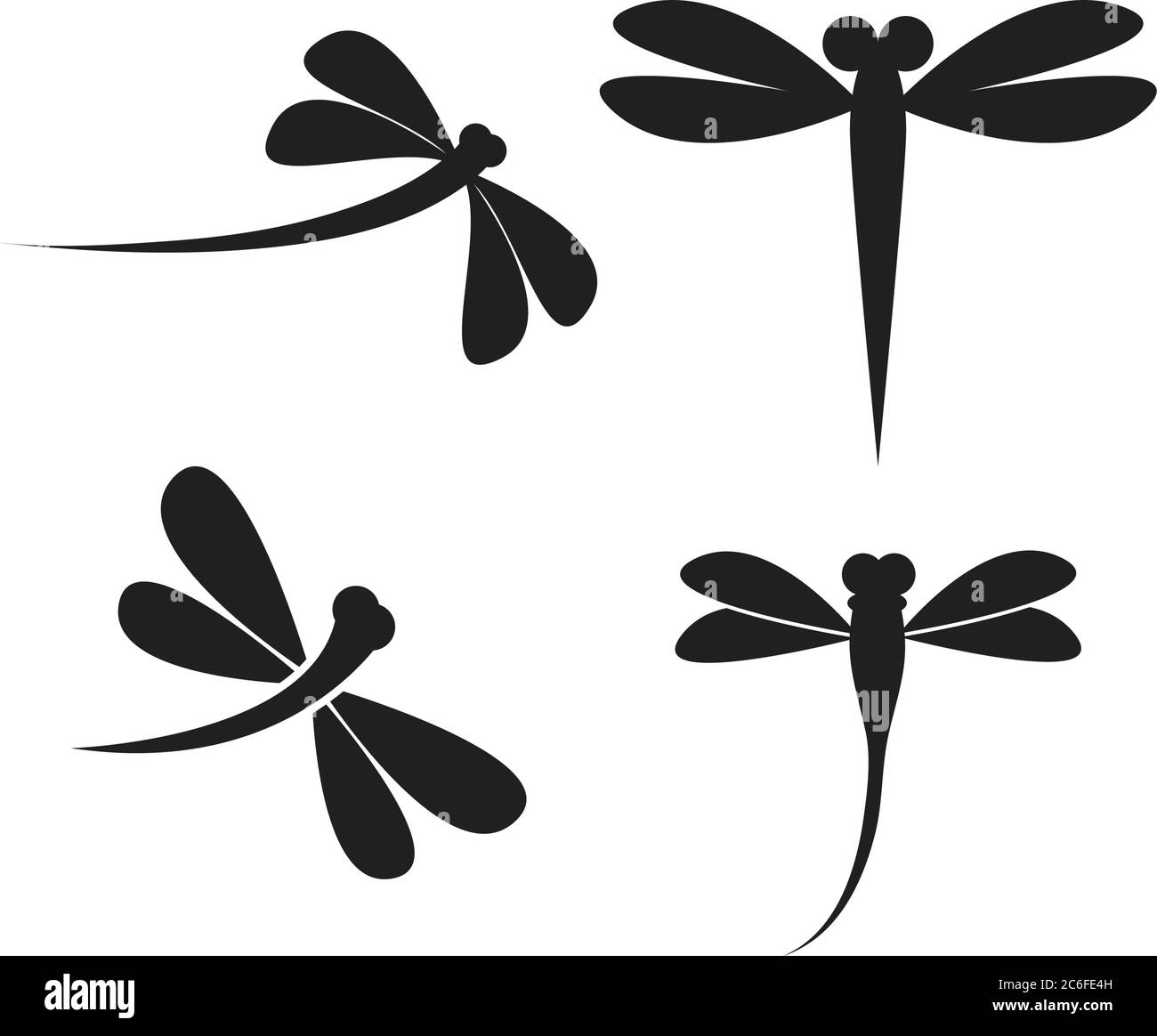 Modello vettore logo icona Dragonfly Illustrazione Vettoriale