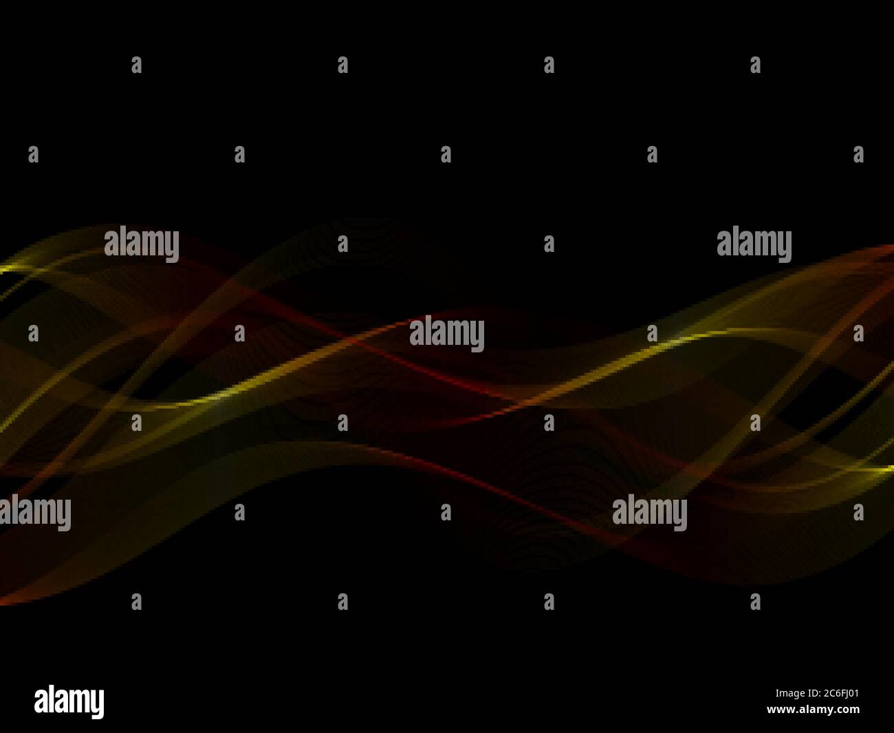 Elemento di design Vector Abstract gold Wave su sfondo scuro. Illustrazione Vettoriale