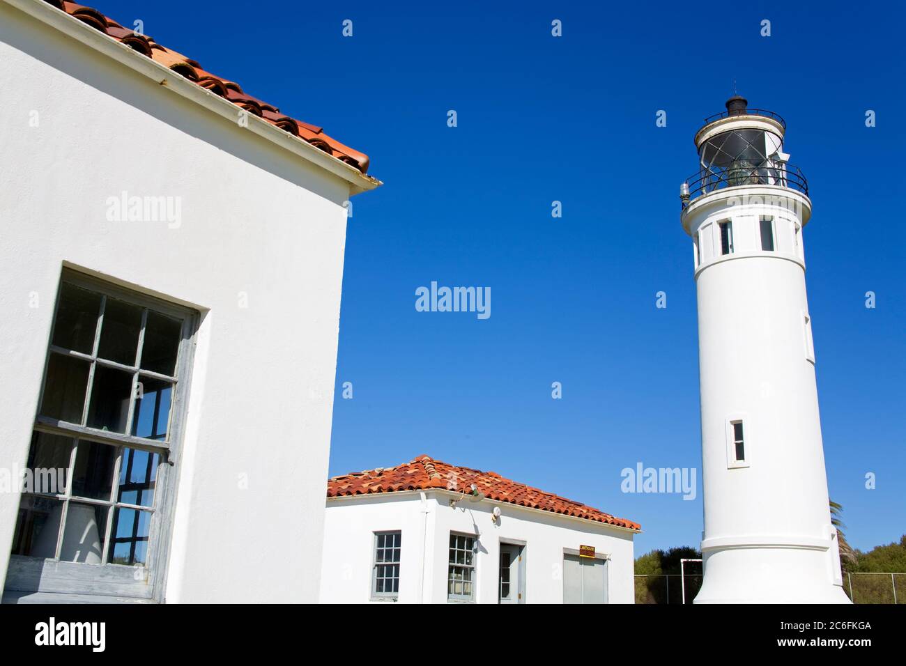 Punto Vincente faro, Palos Verdes Peninsula, Los Angeles, California, Stati Uniti d'America Foto Stock