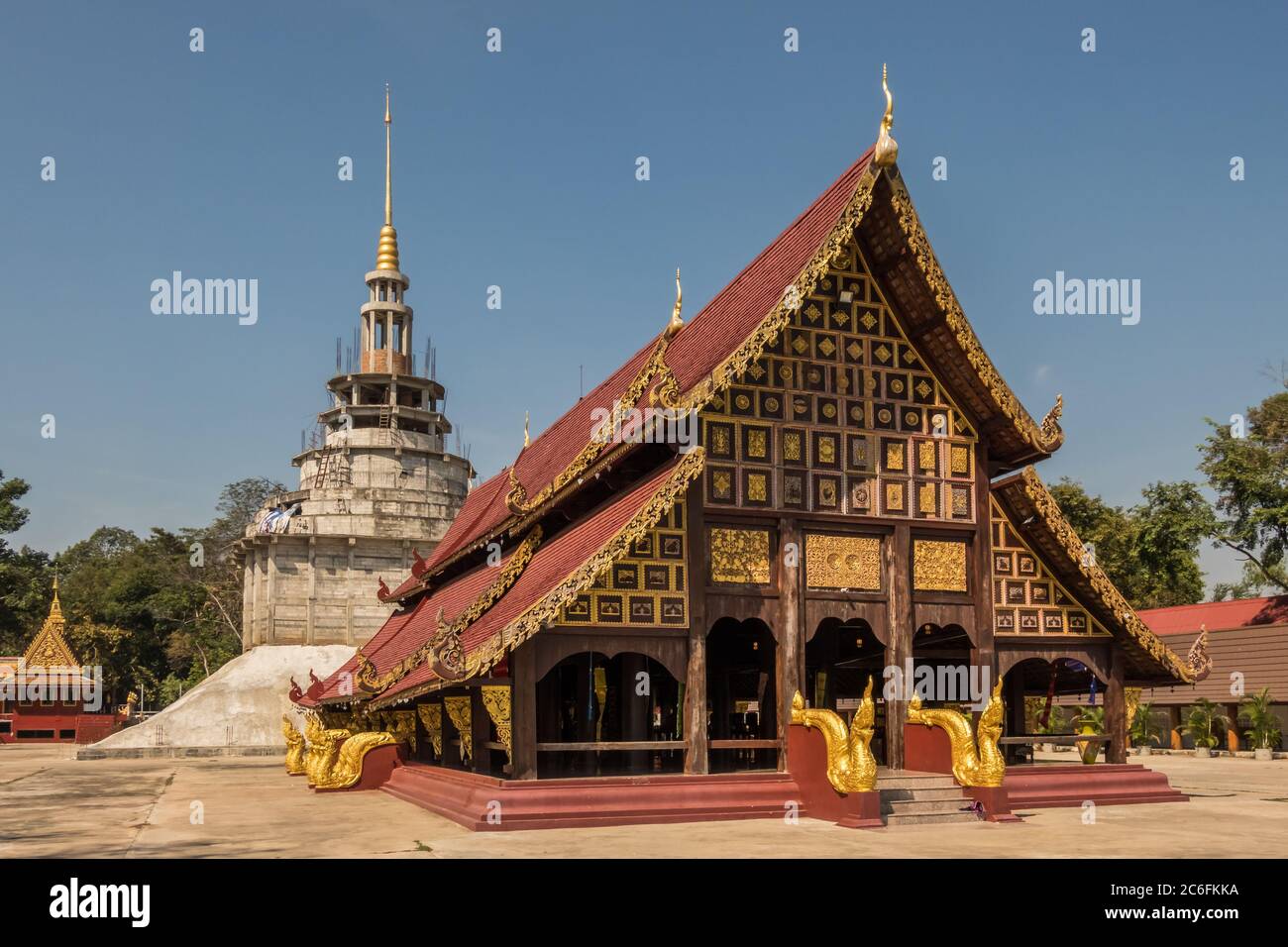 Wat Pa Lahan Sai Tempio nel sud della provincia di Buriram vicino al confine con la Cambogia Foto Stock