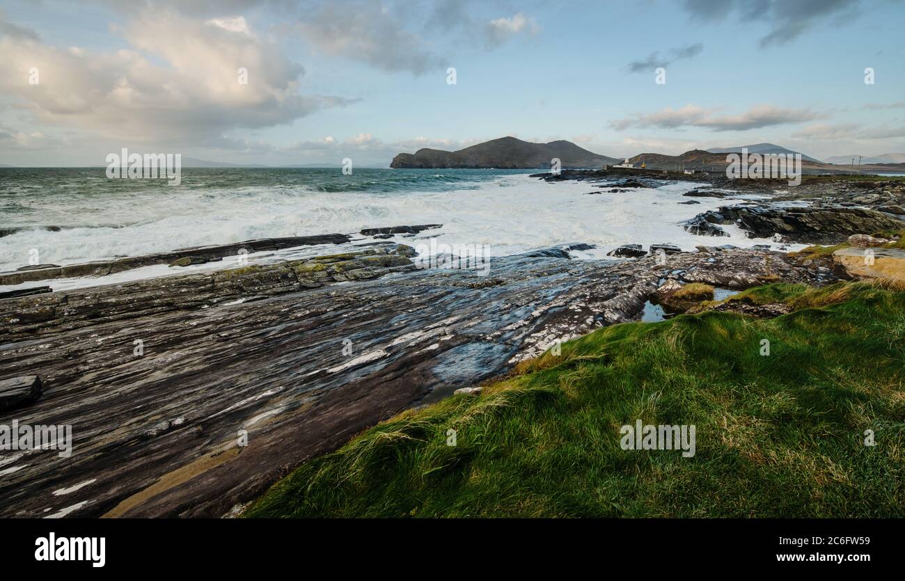 Costa dell'Isola di Valentia, Irlanda Foto Stock