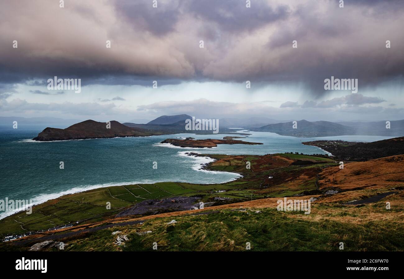 Paesaggio dell'isola di Valentia, Irlanda Foto Stock