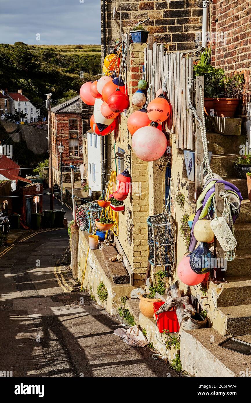 Staithes Whitby 070720 Foto Stock