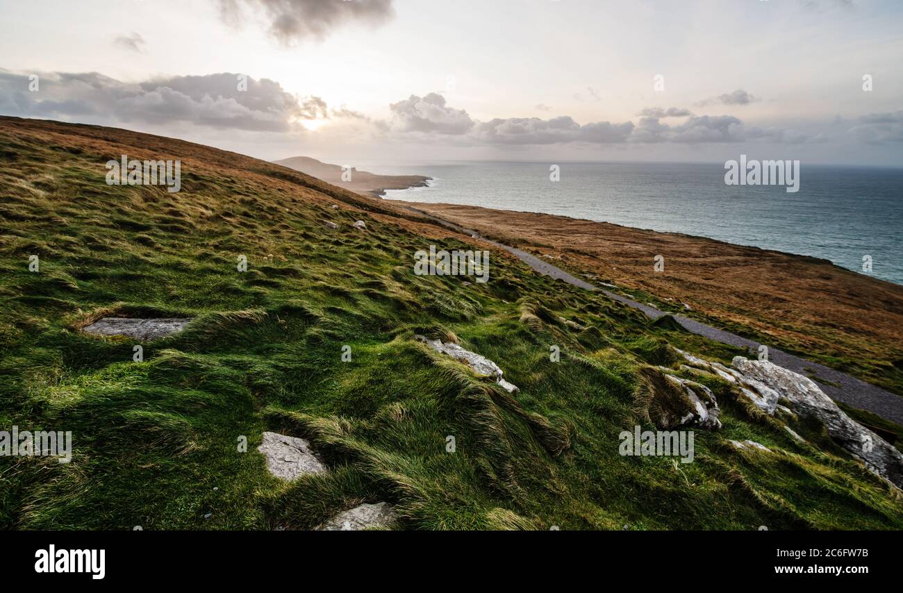 Paesaggio dell'isola di Valentia, Irlanda, Europa Foto Stock