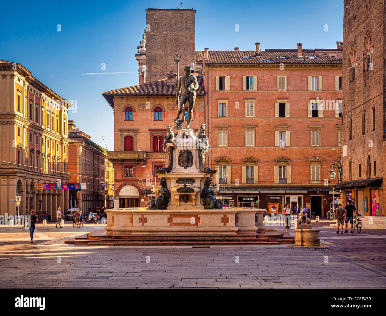 Fontana del Nettuno in Piazza del Nettuno. Bologna, Italia. Foto Stock