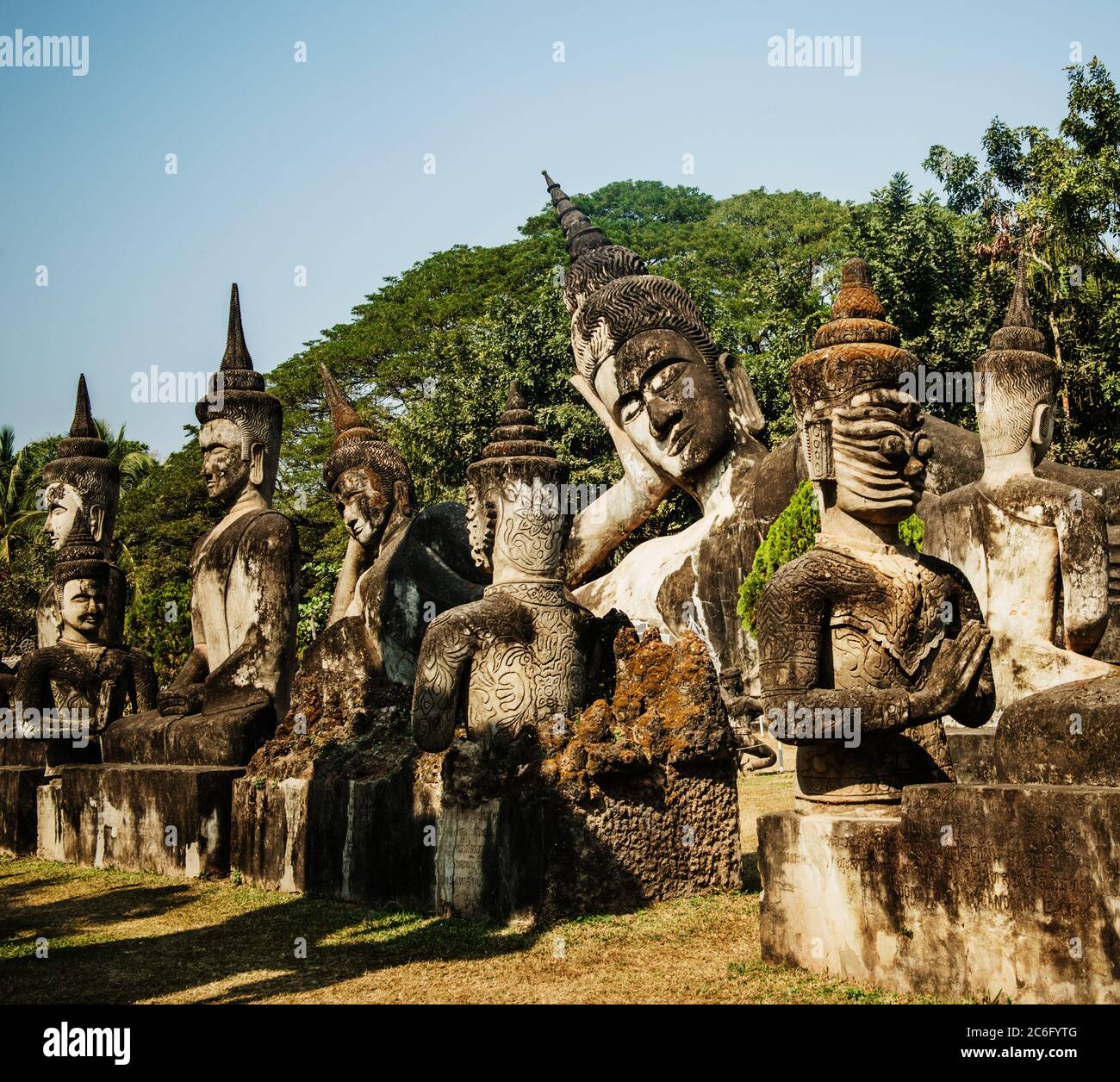 Statue a Xieng Khuan, Buddha Park, Vientiane, Laos, Indocina, Sud-est asiatico, Asia Foto Stock