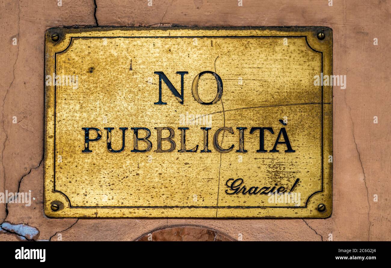 No pubblica su una casa di Bologna, il che significa, non posta indesiderata per favore. Italia Foto Stock
