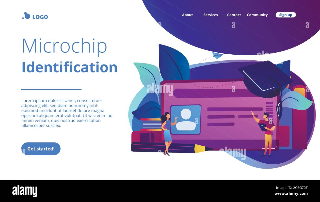 Smartcard per la landing page di SchoolsConcept. Illustrazione Vettoriale